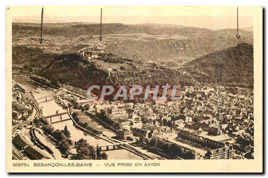 CPA Besancon les Bains Vue prise en Avion 