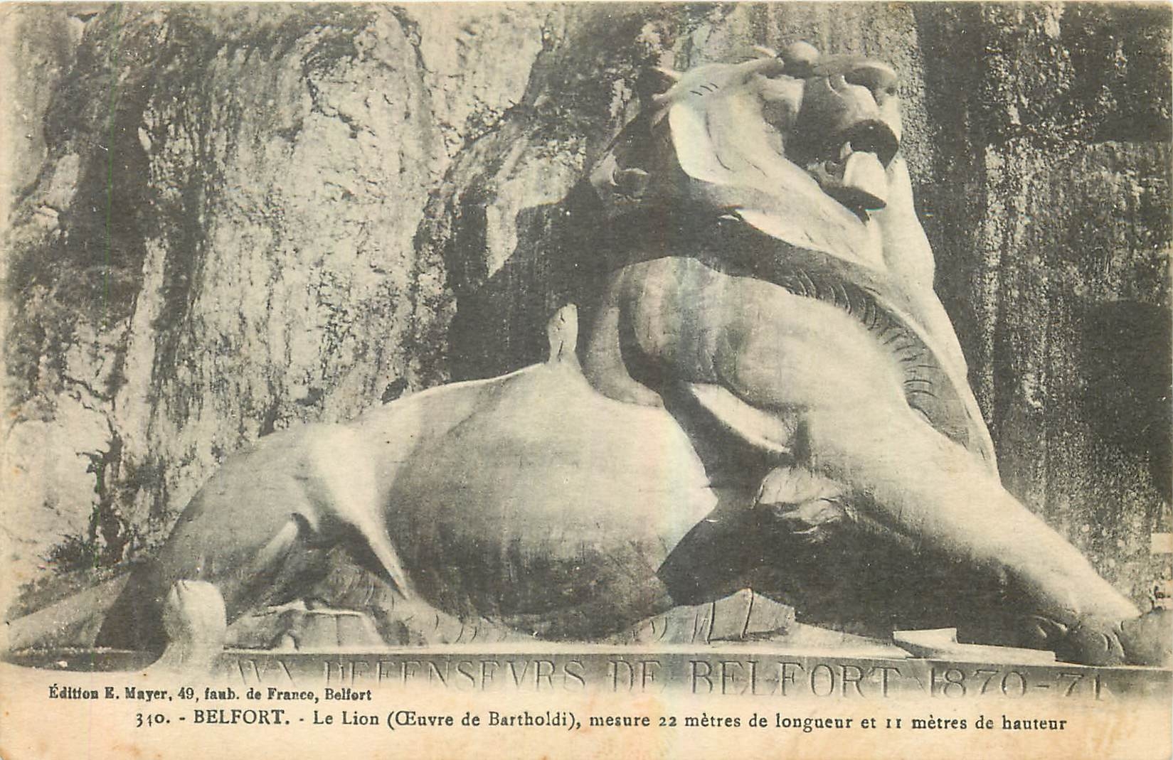 CPA Belfort Le Lion Ceuvre de Bartholdi 