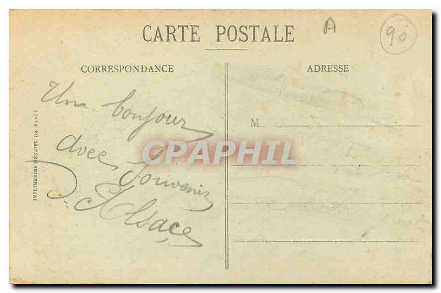 CPA Belfort Le Lion Ceuvre de Bartholdi  — Verso