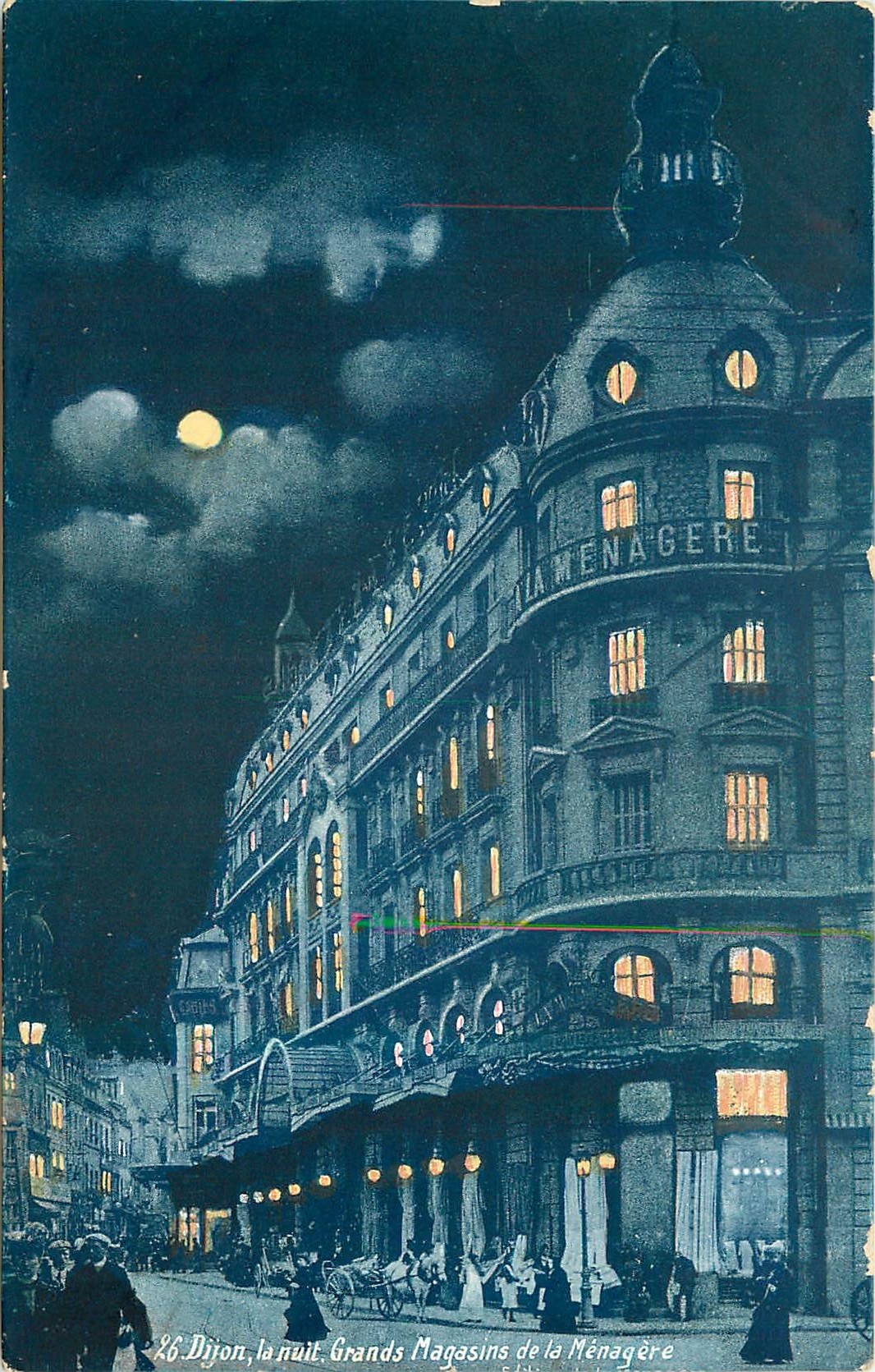 CPA Dijon la nuit Grands Magasins de la Menagere 