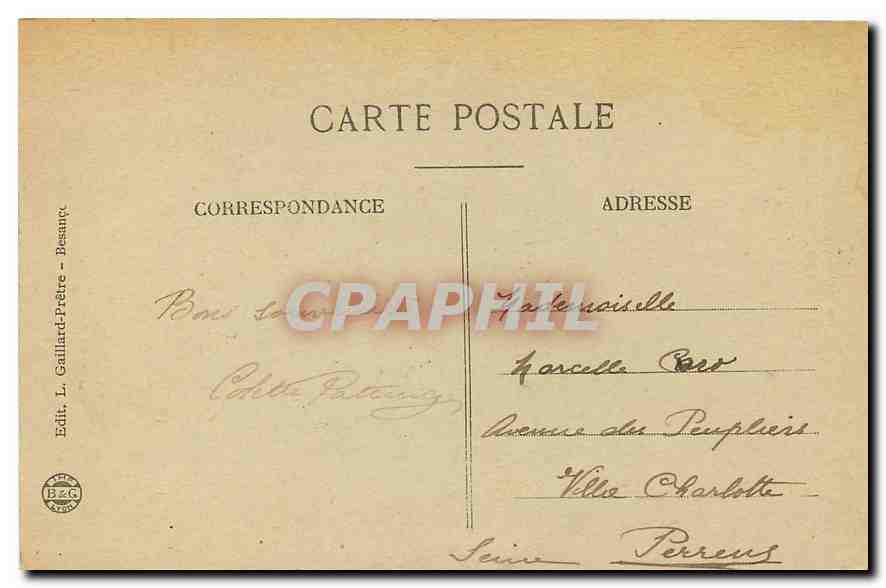 CPA Frontiere Franco Suisse Saut du Doubs gele  — Rückseite