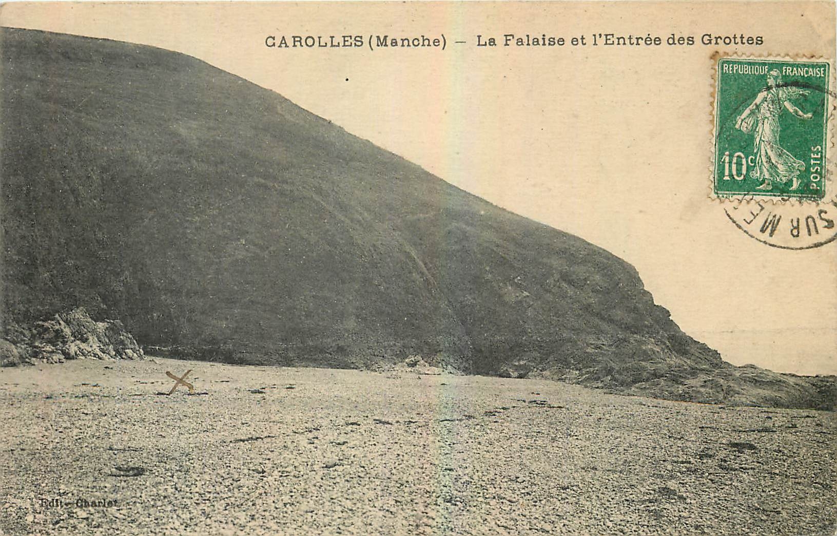 Carolles (Manche) — La Falaise et l'Entrée des Grottes — Édité par Charles