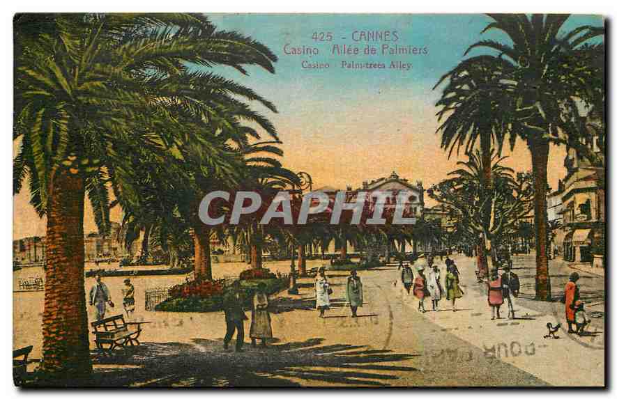 CPA Cannes Casino Allee de palmiers 