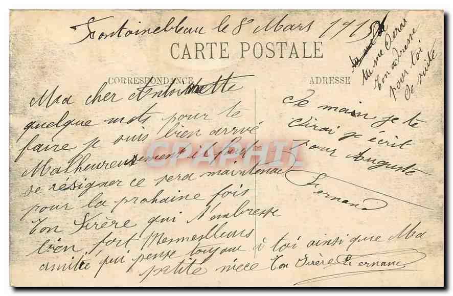 Fontainebleau — Die Forêt — Route Marie-Thérèse — N.G. — Nr. 205 — Rückseite