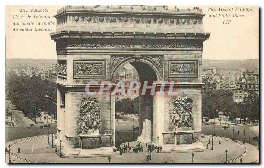 CPA Paris l'Arc de Triomphe qui abrile la tombe du soldai inconnu 