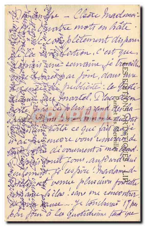 CPA Paris l'Arc de Triomphe qui abrile la tombe du soldai inconnu  — Rückseite