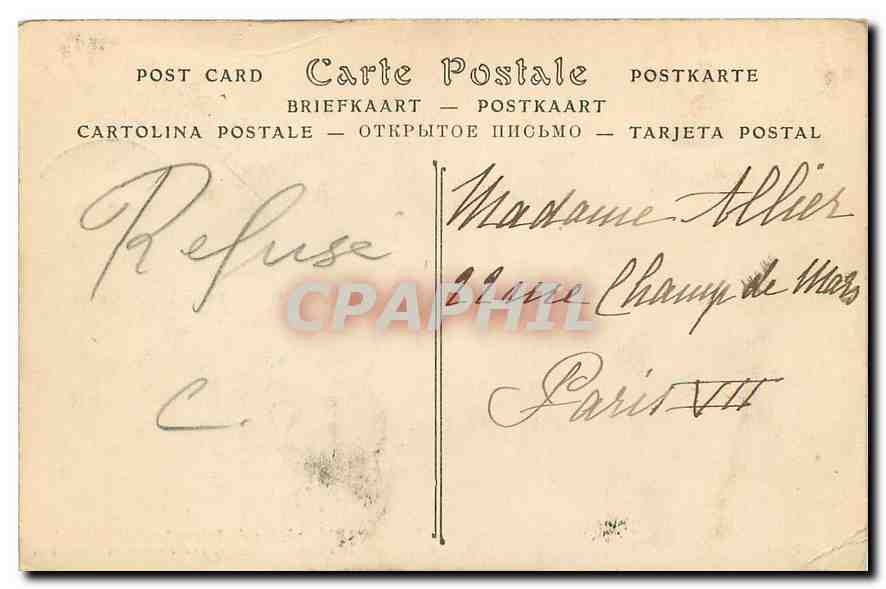 CPA Paris l'Arc de Triomphe du Carrousel  — Rückseite