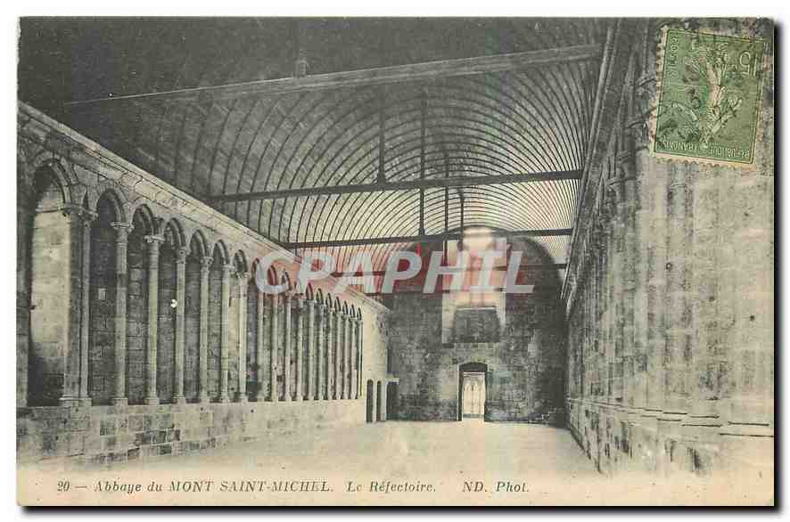 Abbaye du Mont Saint-Michel — Le Réfectoire — ND. Phot.
