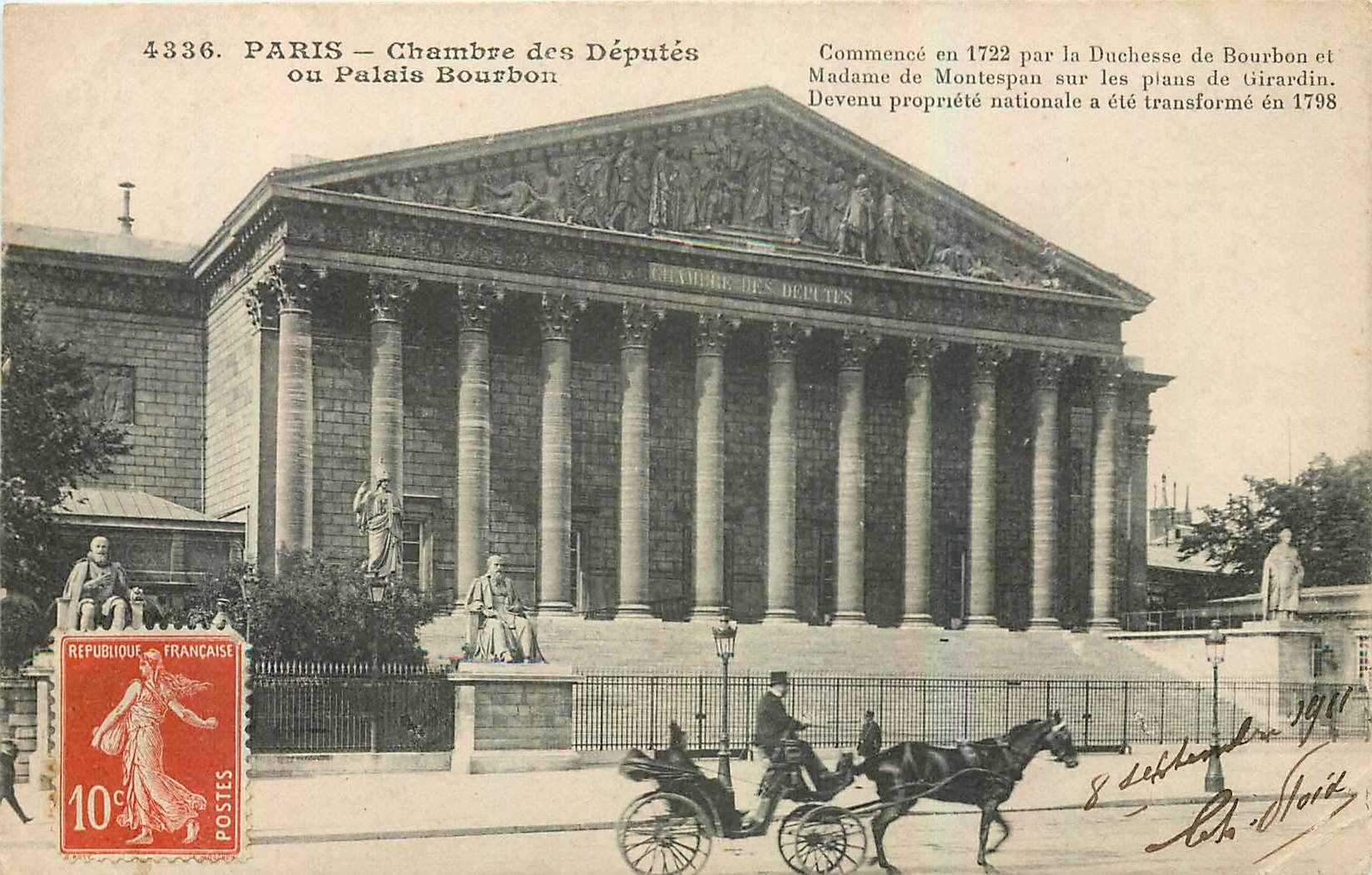 CPA Paris Chambre des Deputes ou Palais Bourbon 