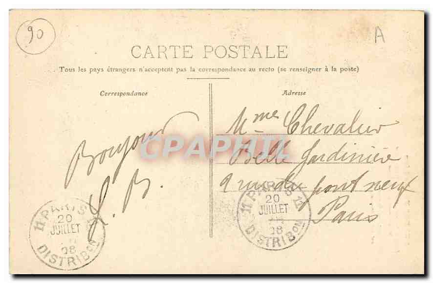 CPA Belfort Le Lion  — Verso