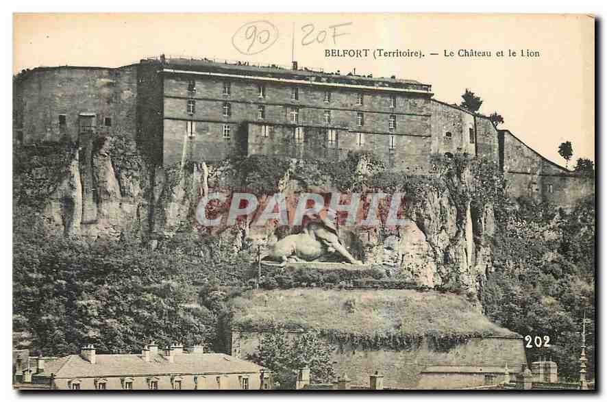 CPA Belfort Territoire Le Chateau et le Lion 