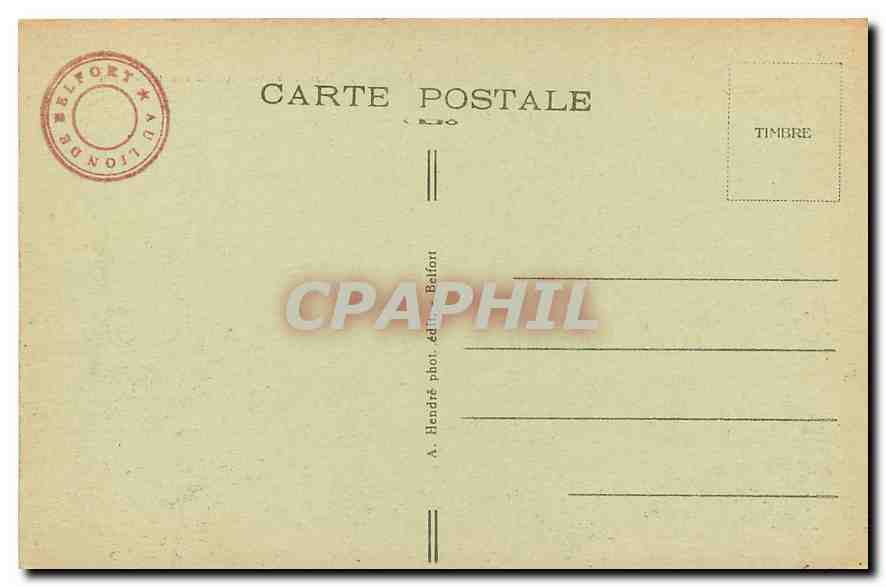 CPA Belfort Territoire Le Chateau et le Lion  — Verso