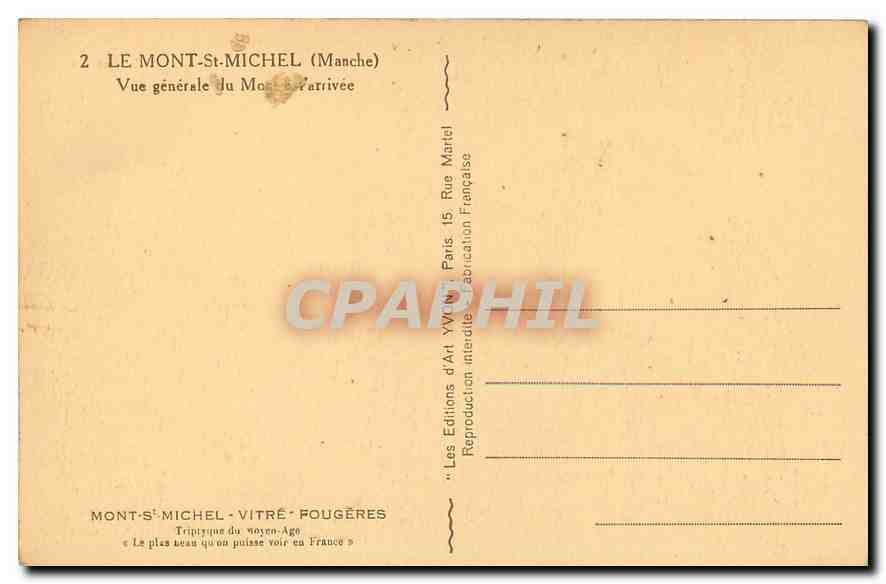 CPA Le Mont St Michel Manche Vue generale du Mont Marivee  — Verso