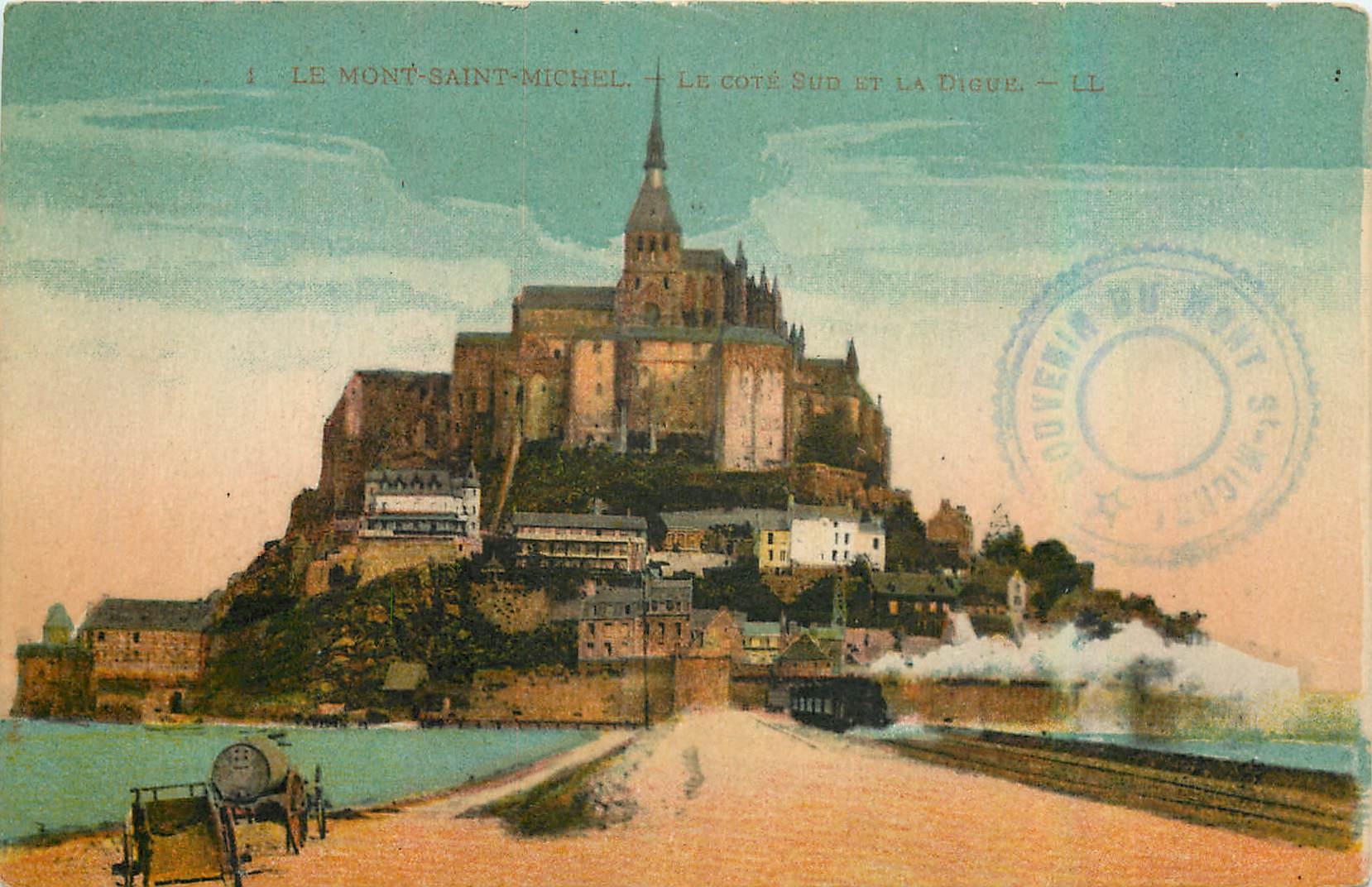 CPA Le Mont Saint Michel Le Cote Sud et la Digue 