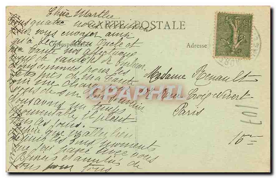 CPA Moret sur Loing l'Eglise Notre Dame  — Verso