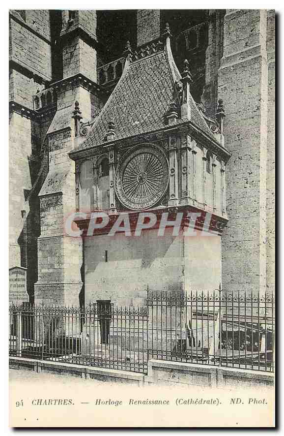 CPA Chartres Horloge Renaissance Cathedrale 