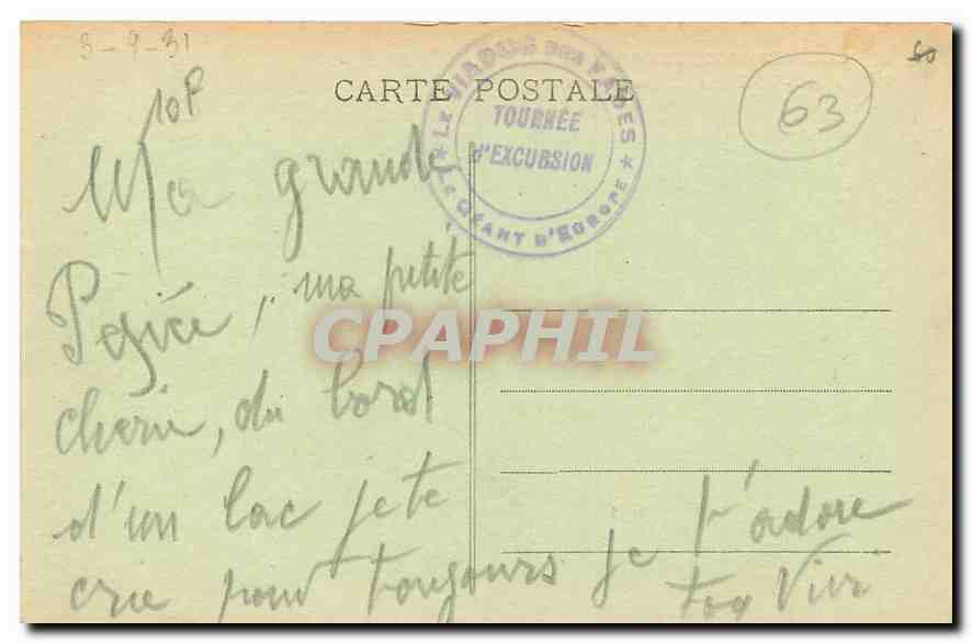 L'Auvergne pittoresque — Tazenat, au bord du lac — éditeur L'Auvergne Pittoresque, n° 2752 — Rückseite