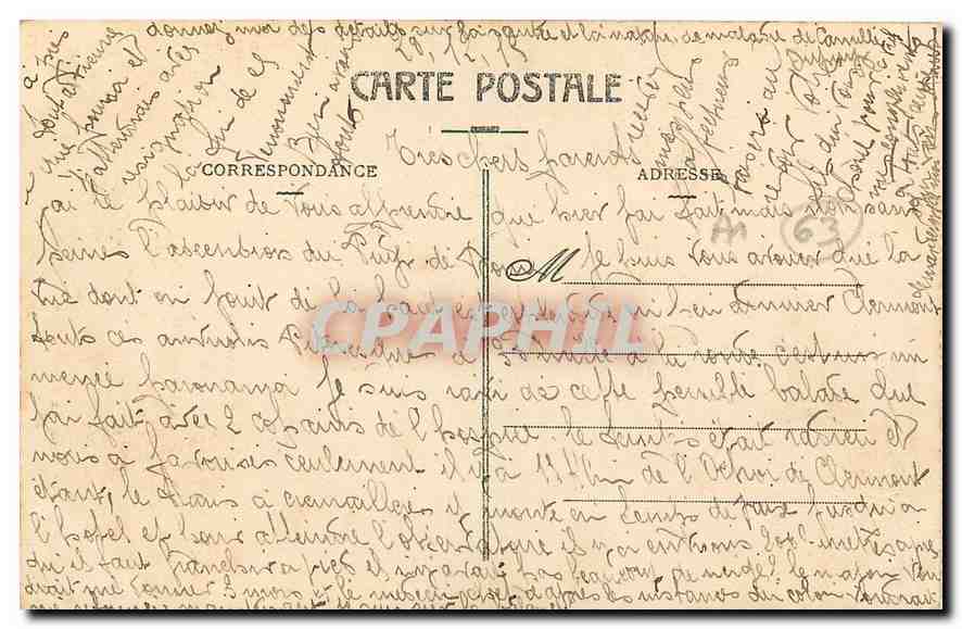 CPA l'Auvergne pitttoresque Sommet du Puy de Dome l'Observatoire et les Ruines de Temple de Mercure  — Rückseite
