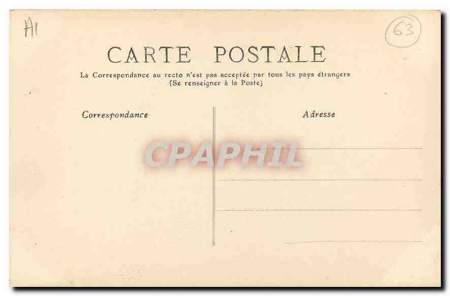 Tour du Grand Escalier d'Honneur — Tournœil, L'Auvergne — M.T. I.L. n°226 — Verso