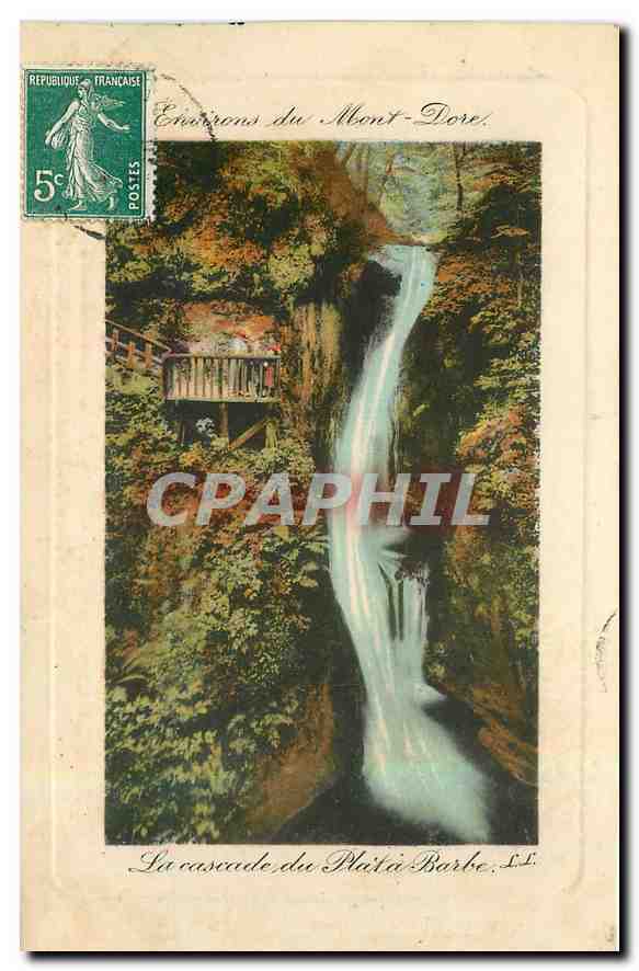CPA Environs du Mont Dore La cascade du Plat a Barbe 
