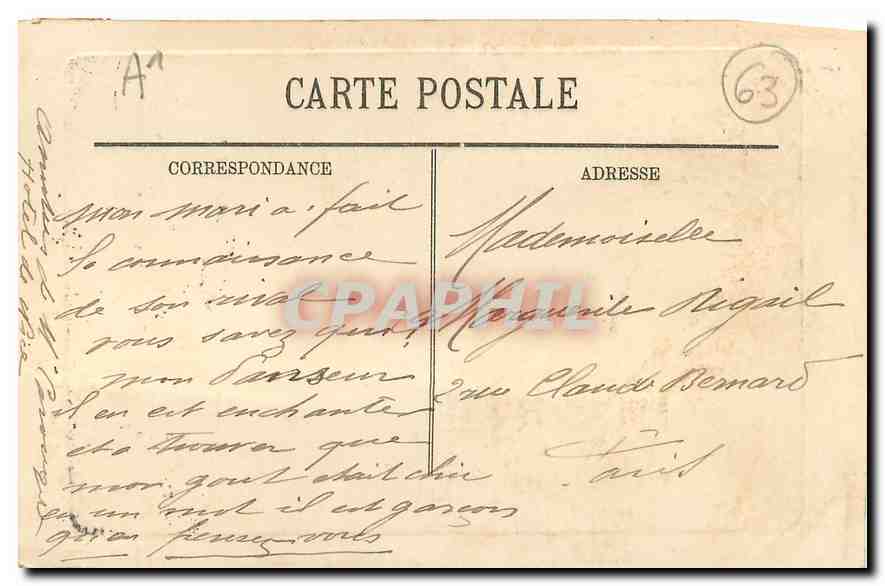 CPA Le Mont Dore Le Lac du Capucin  — Verso