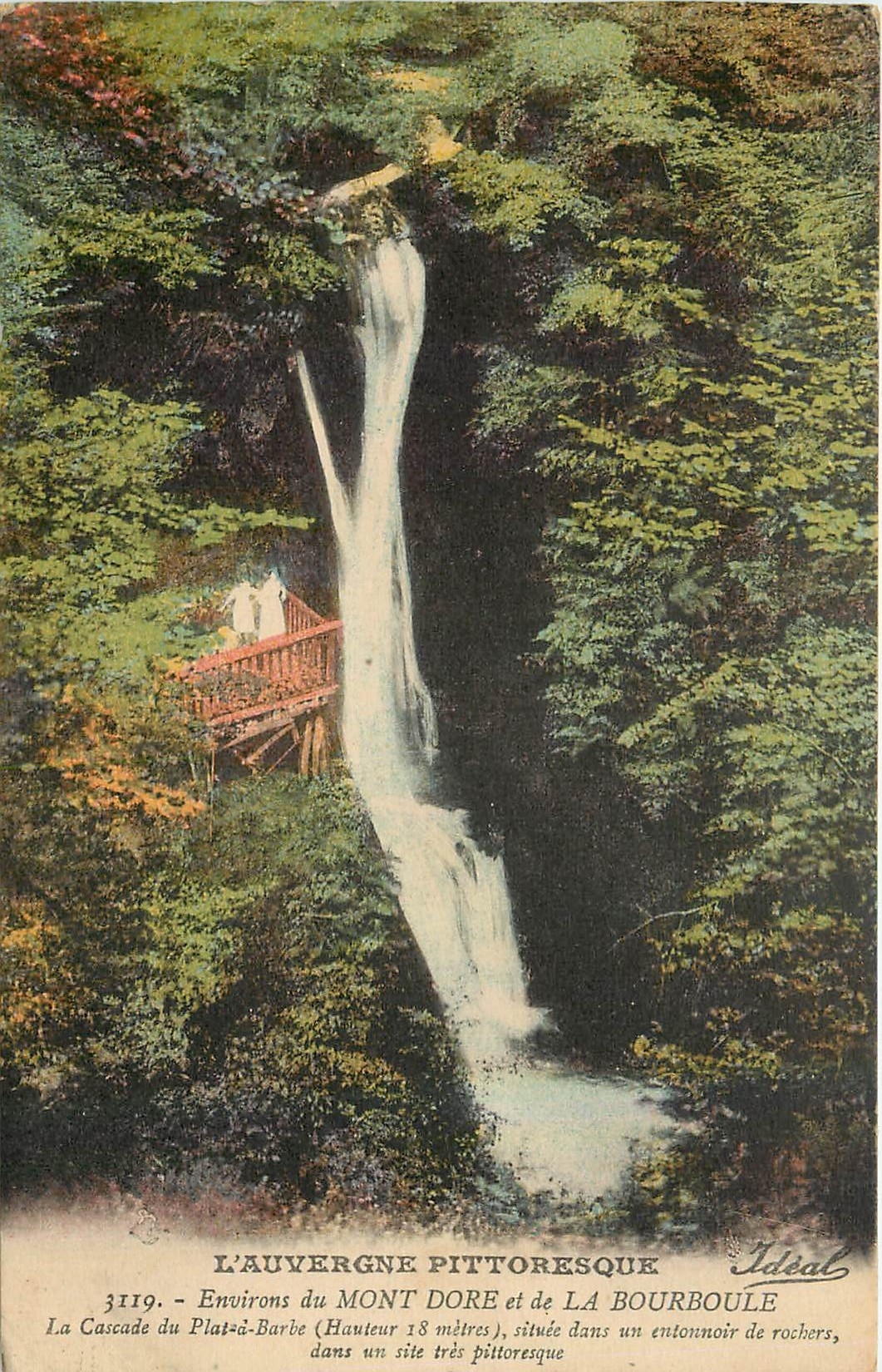 CPA l'Auvergne Pittoresque Environs du Mont Dore et de la Bourboule La Cascade du Plat a Barbe 