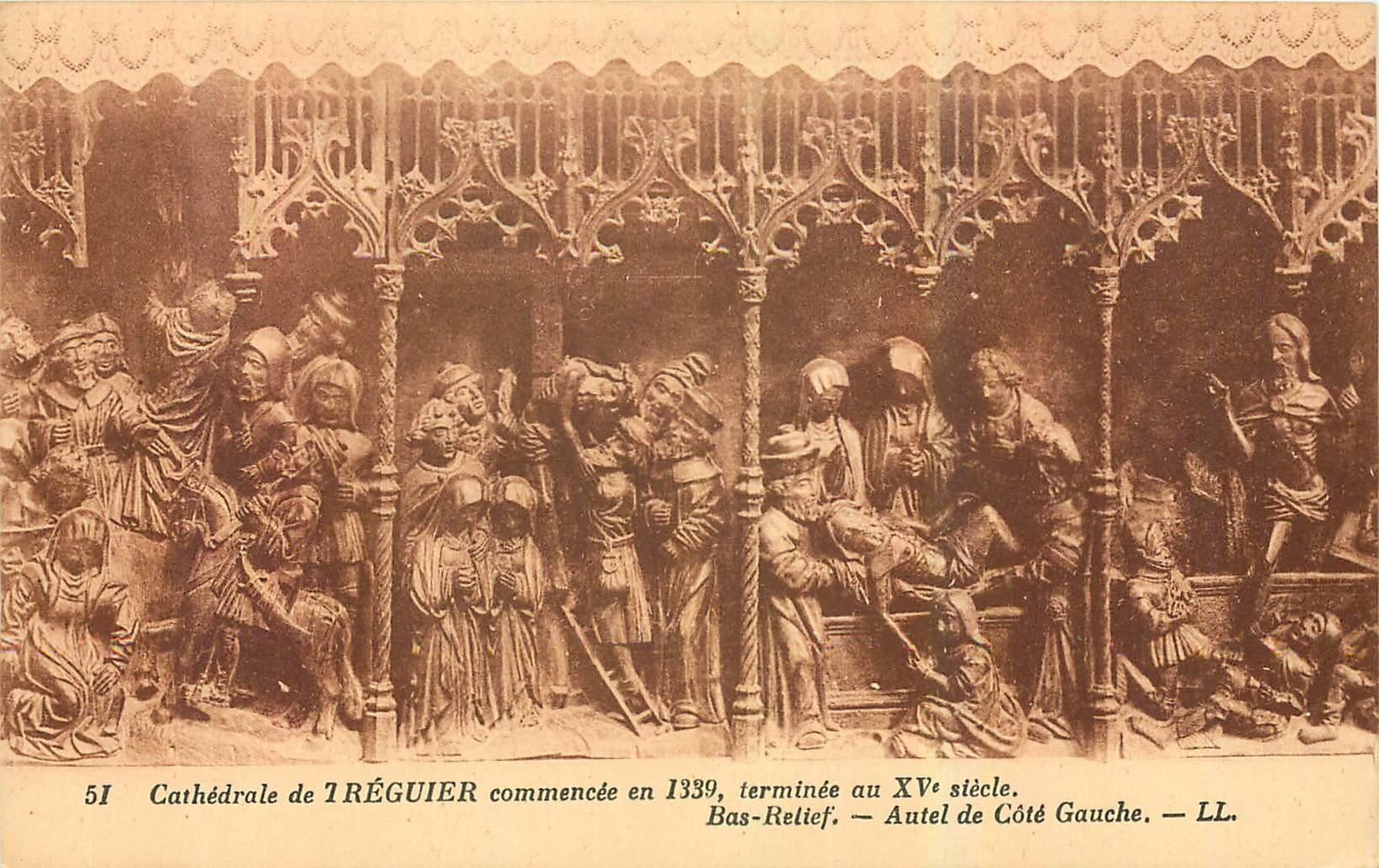 CPA Cathedrale de Treguier commercee en 1339 