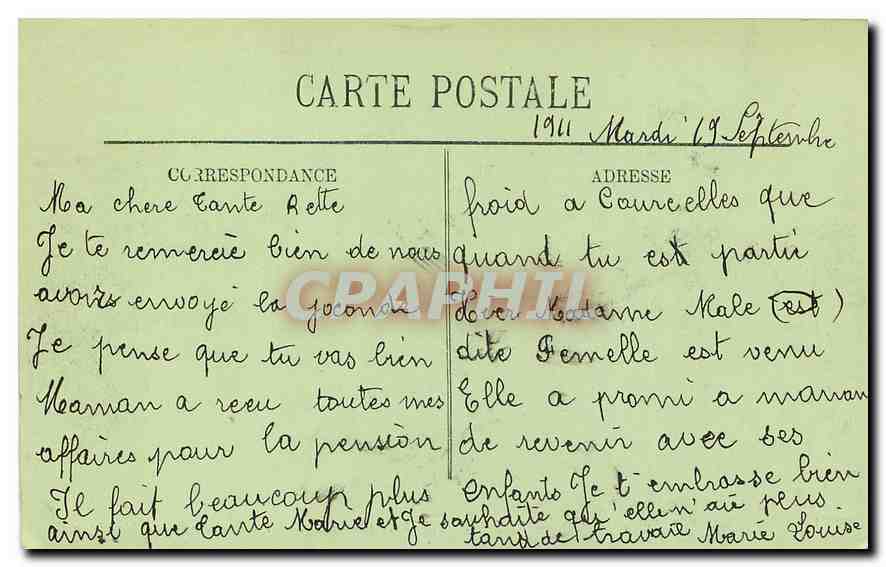 CPA Paris l'Eglise et le Boulevard de la Madeleine  — Verso