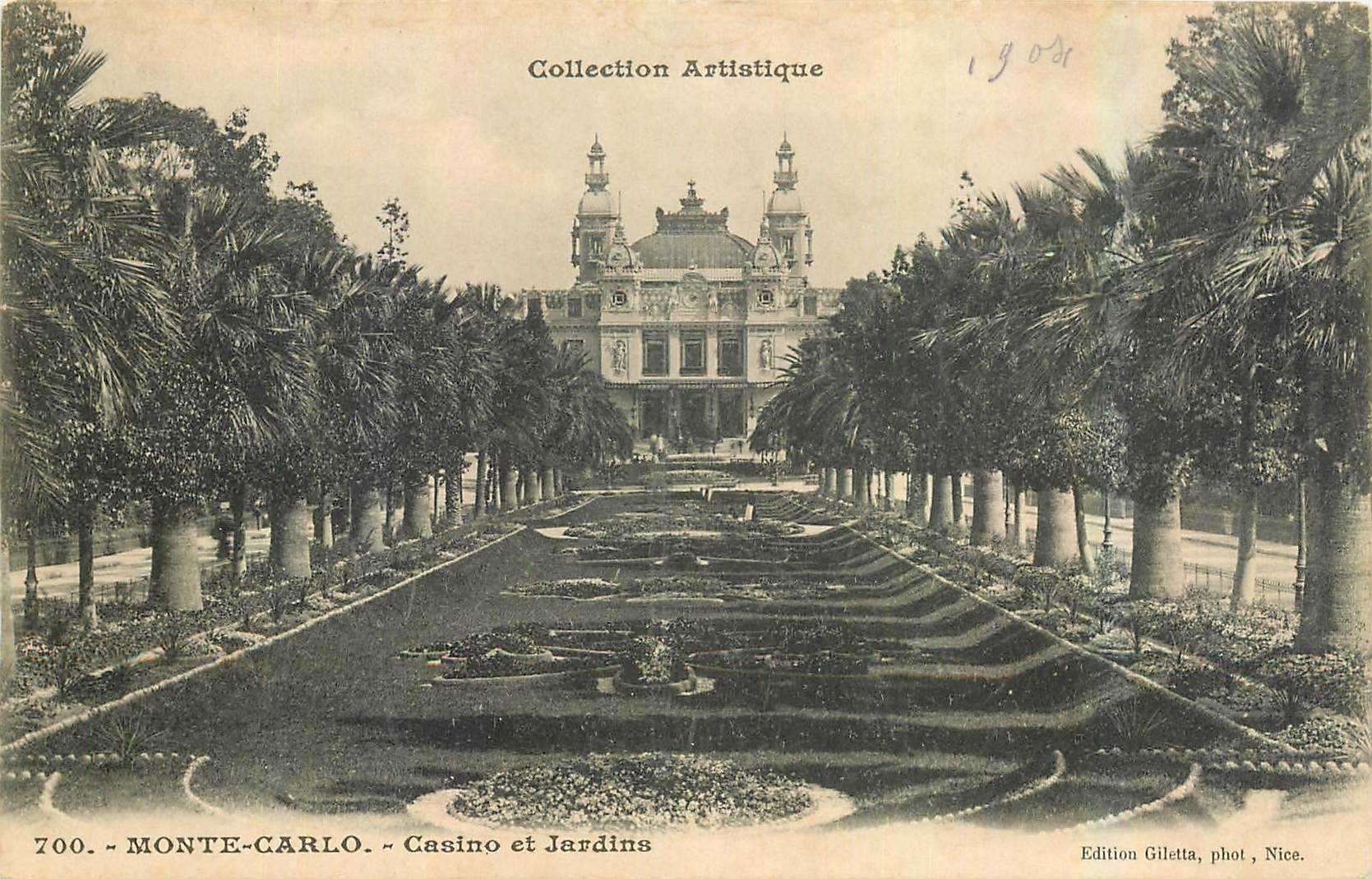 Monte-Carlo - Casino et Jardins — Collection Artistique — Edition Giletta, phot., Nice