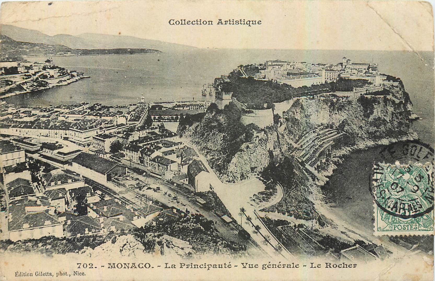 Monaco - La Principauté - Vue générale - Le Rocher — Édition Giletta, phot., Nice, n°702