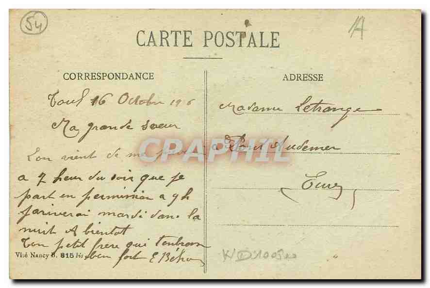 CPA Toul Pittoresque L'Hotel de Ville et la Cathedrale  — Rückseite