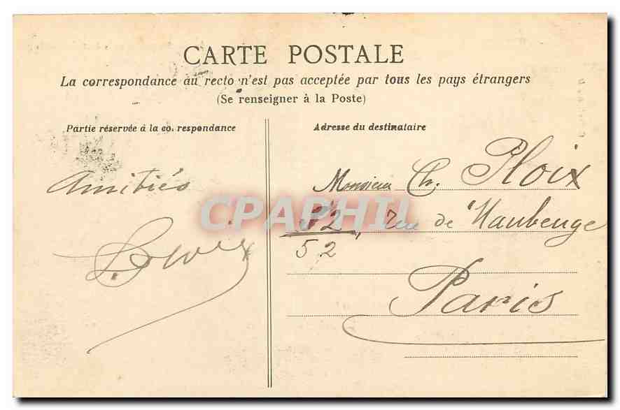 CPA Cherbourg Le Jardin public et le fort du Roule  — Rückseite