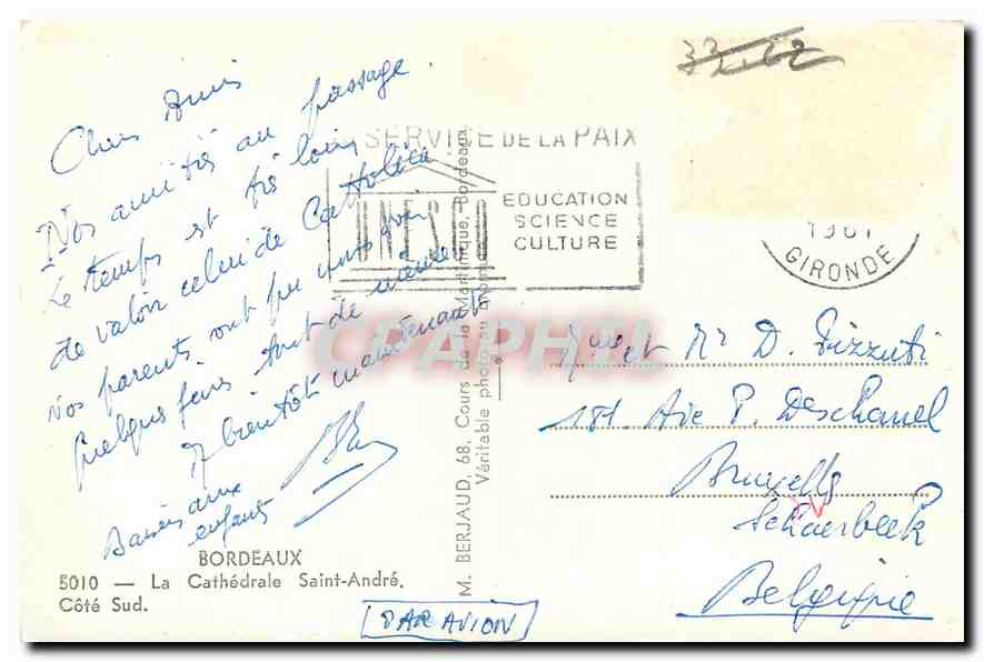 CPA Bordeaux La Cathedrale Saint Andre Cote Sud  — Verso