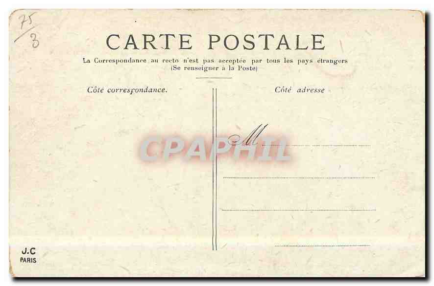 CPA Paris La Cour du Carrousel — Rückseite