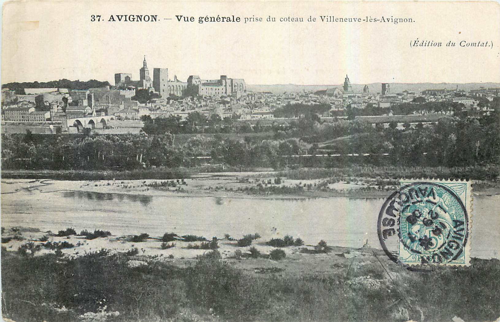 CPA Avignon Vue generale prise du coteau de Villeneuve les Avignon 