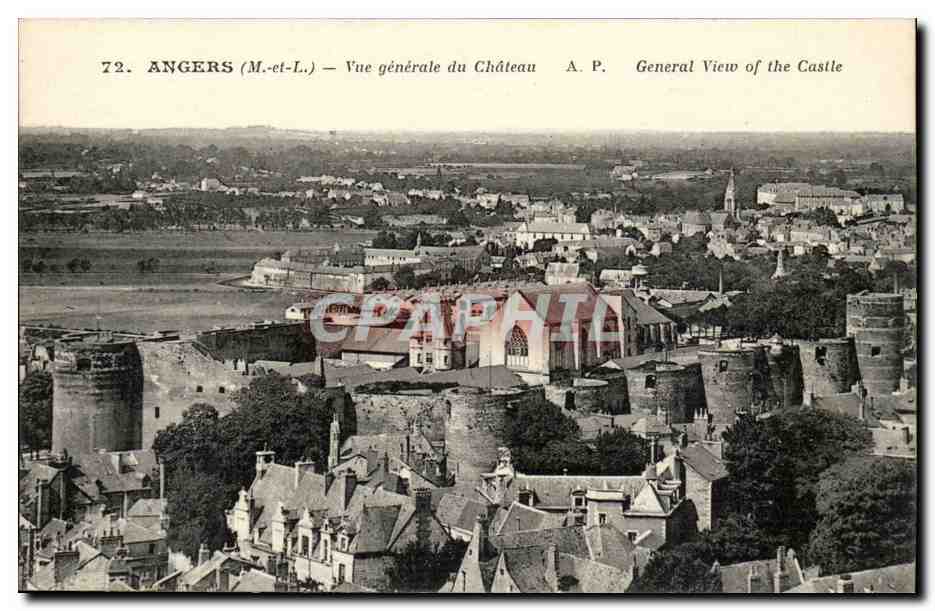 Angers CPA Vue generale du chateau