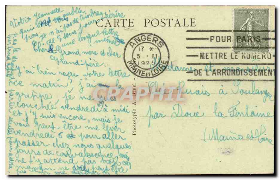 Angers CPA Vue generale et la Maine — Rückseite