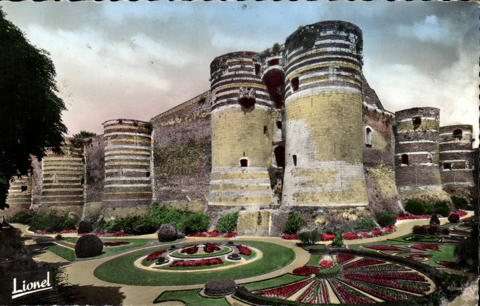 angers CPM le chateau et ses fosses fleuris