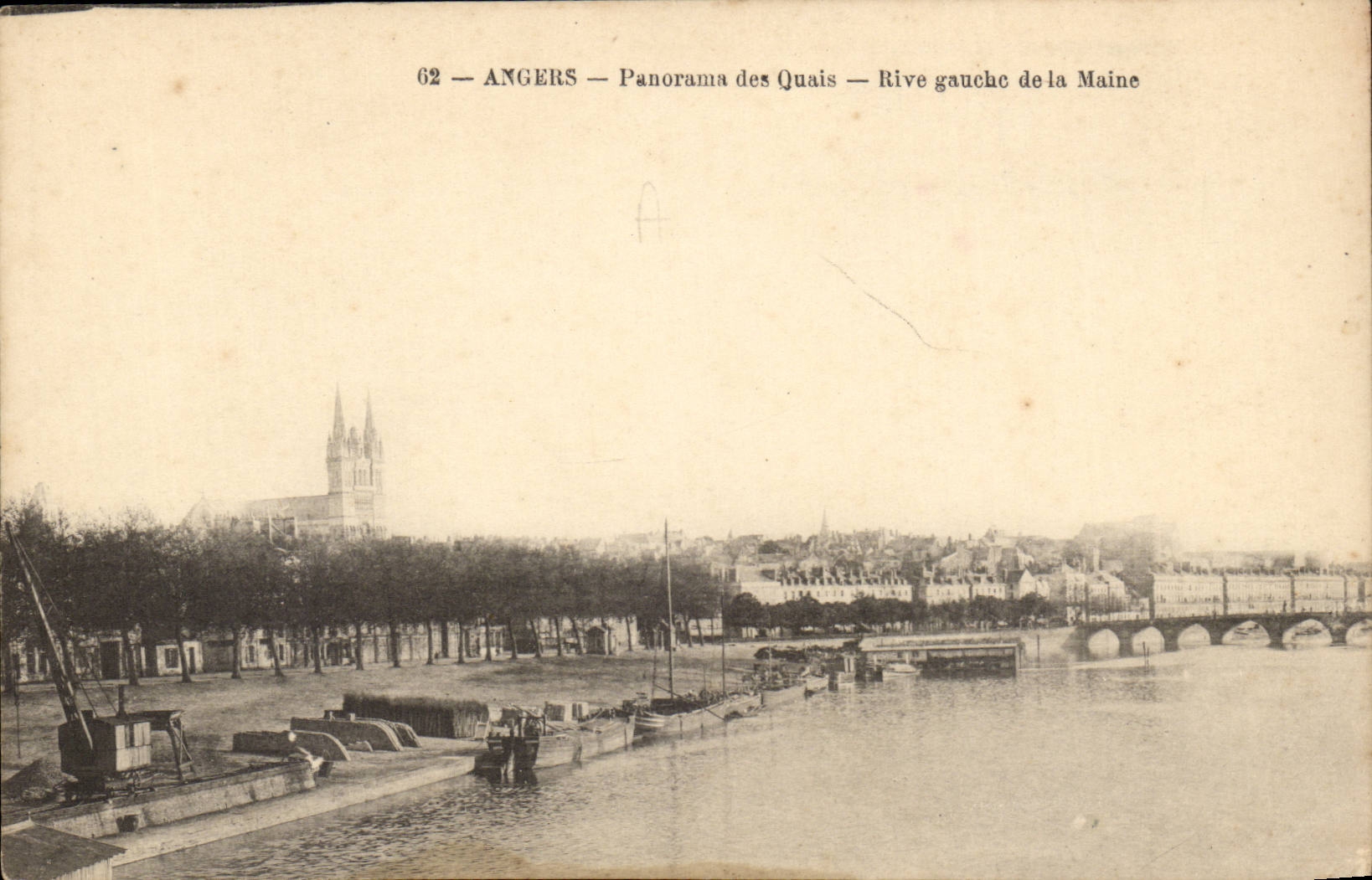 angers CPA panorama des quais Rive gauche de la Maine