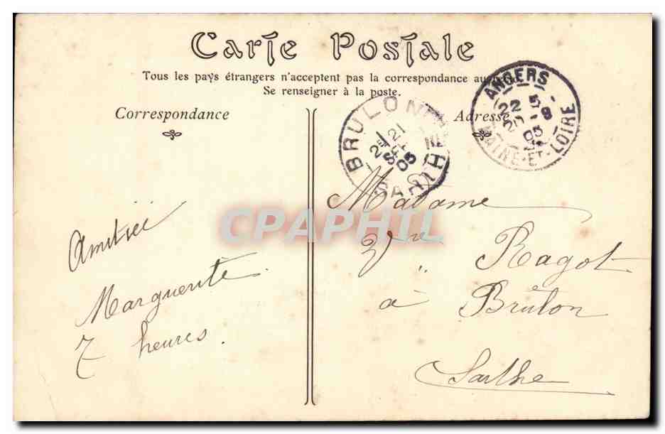 angers CPA Vue generale prise du pont de la Haute Chaine — Rückseite