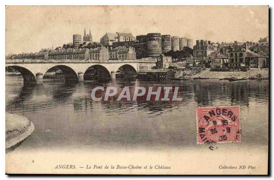 angers CPA le pont de la Basse chaine et le chateau