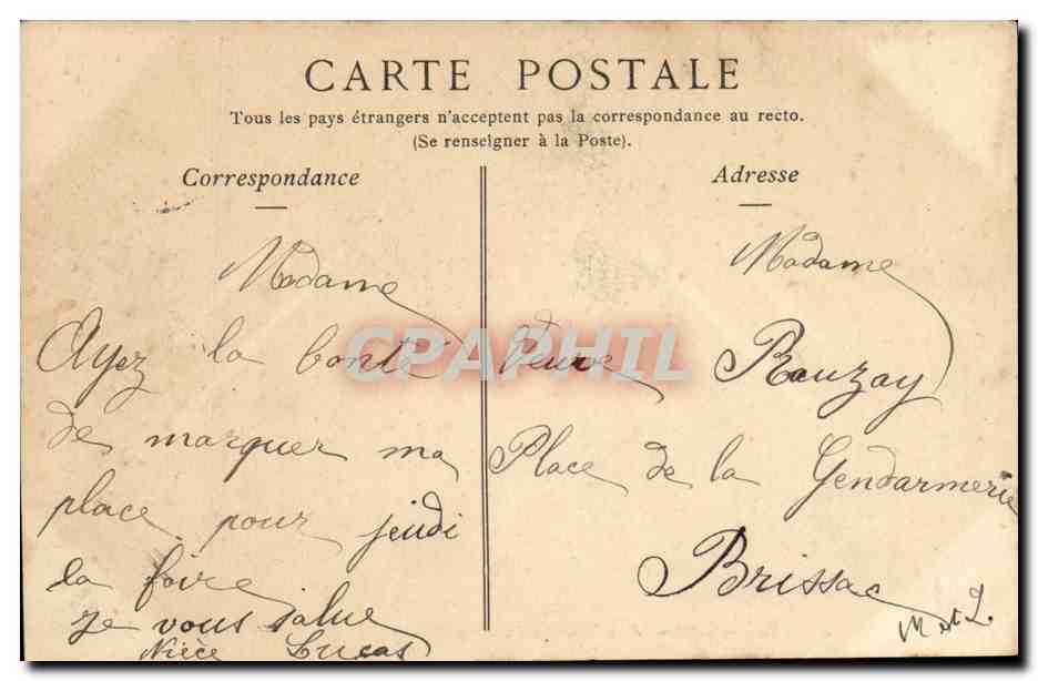 angers CPA le pont de la Basse chaine et le chateau — Rückseite