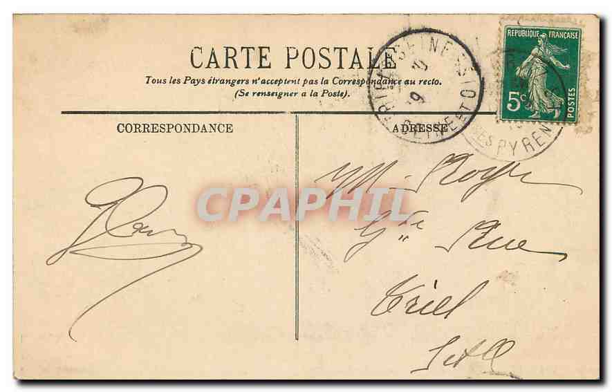 Biarritz — Effets de Nuages au Rond-Point des Rochers de la Vierge — L.L. n°224 — Rückseite