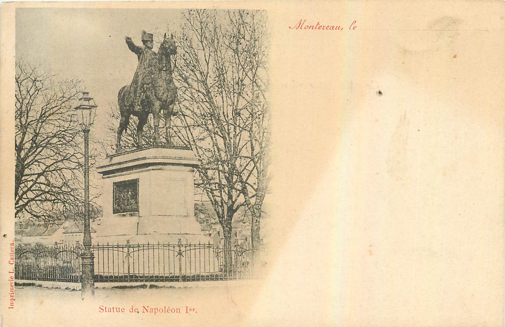 CPA Montereau Statue de Napoleon 1er 