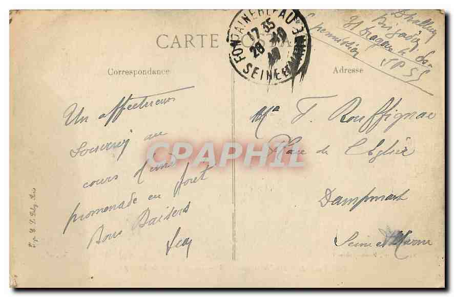 Foresta di FONTAINEBLEAU — La Casquette de Jockey — Verso