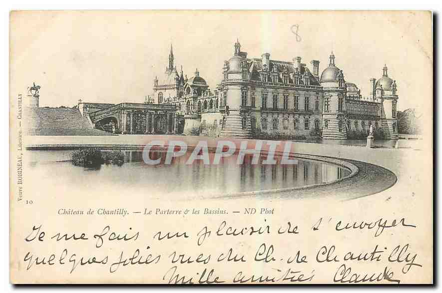 CPA Chateau de Chantilly le Parterre et les Bassins 