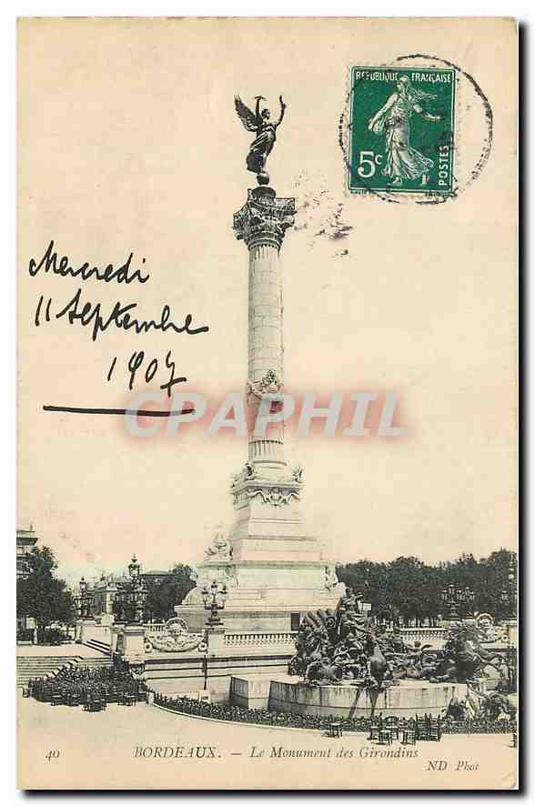 CPA Bordeaux Le Monument des Girondes 