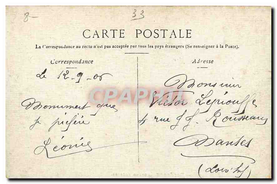CPA Bordeaux Grand Theatre  — Verso
