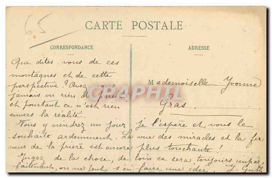CPA Les Pyrenees Lourdes Le Chateau Fort et la Ville  — Verso