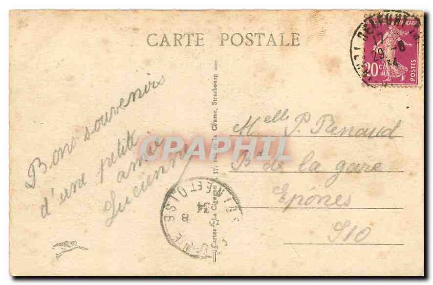 CPA Les Lacets de la Ronte de Sewen an Ballon d'Alsace pres du Reservoir de l'Alfeld  — Rückseite